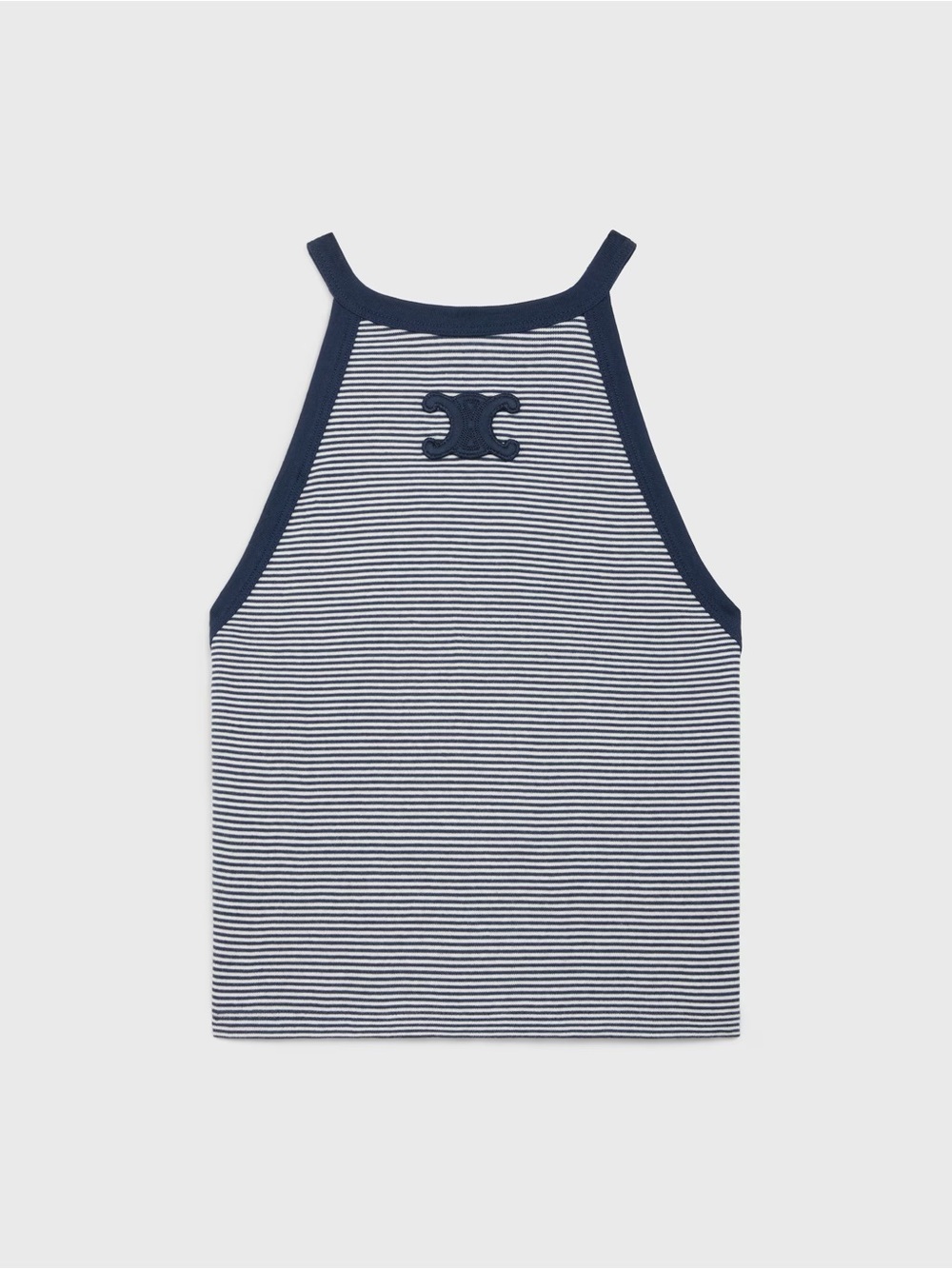 Authentic Celine Off-White & Navy Striped Halter Tank